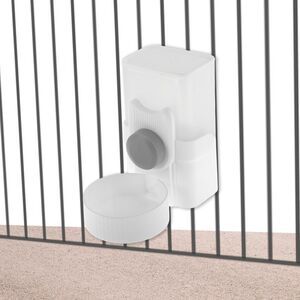 Rabbit Water Bottle Hanging Automatic Food Dispenser for Small Animals Gray